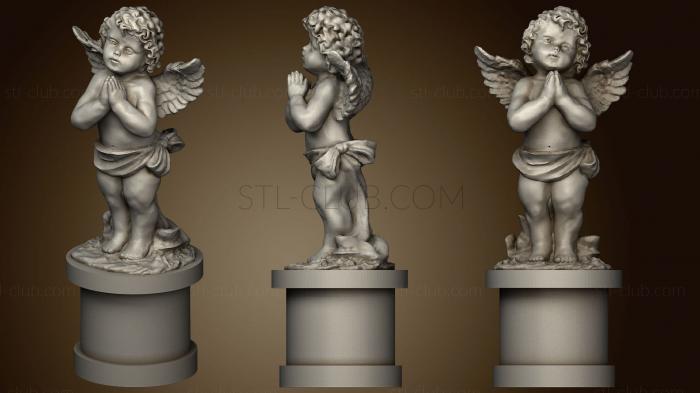 3d модели ангелы Молящийся Ангел С Основанием