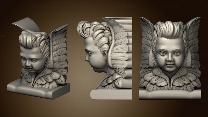 3D мадэль Голова Ангелочка с небольшими крыльями (STL)