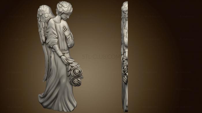 3D модель Ангел на памятник с венком (STL)