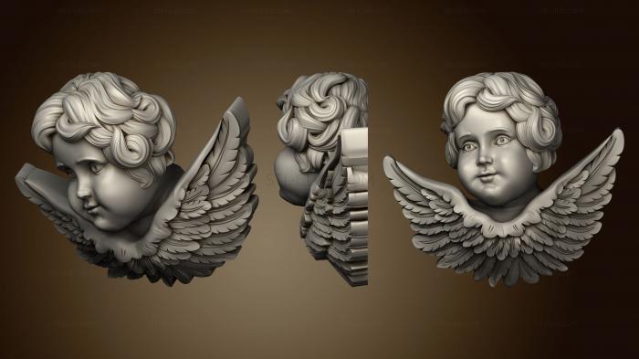 3d модели ангелы Три модели кронштейн ангел декор