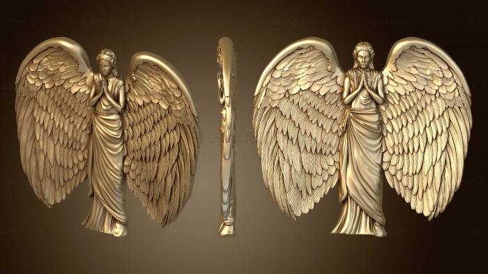 3D модель  памятник ангел с широкими крыльями (STL)