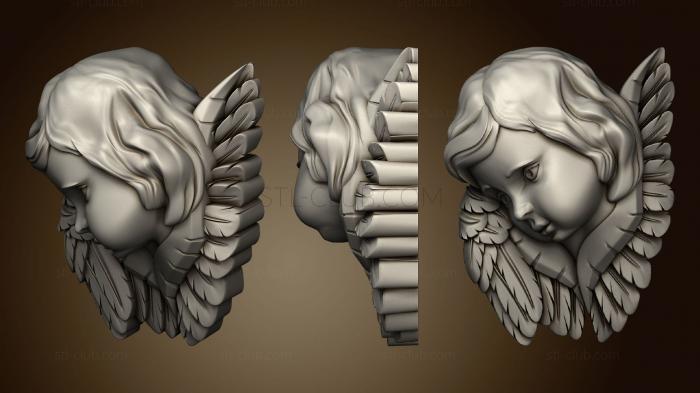 3D мадэль Голова Ангелочка с небольшими крыльями (STL)