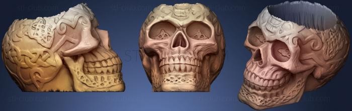 3D модель Кельтский череп с более глубоким отверстием (STL)