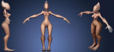 3D модель Низкополигональная основа Daemon Woman (STL)