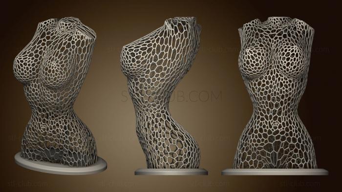 3D модель Ремикс на женское тело в стиле Voronoi версия 4 (STL)