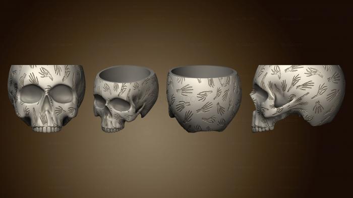 Анатомия скелеты и черепа Руки Скелета Чаша Для Плантатора С Черепом 2