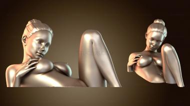 3D модель Сексуальная лежащая девушка вырезана (STL)