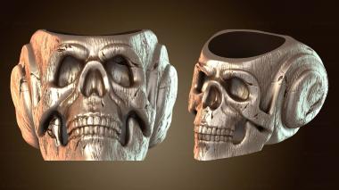 3D модель Чаша-череп с привидениями (STL)