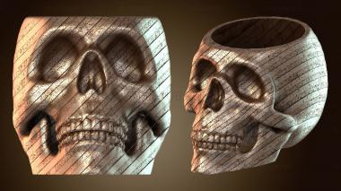 3D модель Чаша для растений Череп с двойными трещинами (STL)