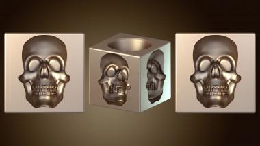 3D модель Чаша для хранения в форме черепа из обсидиана (STL)