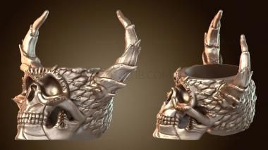 3D модель Яркая чаша для растений в форме черепа (STL)