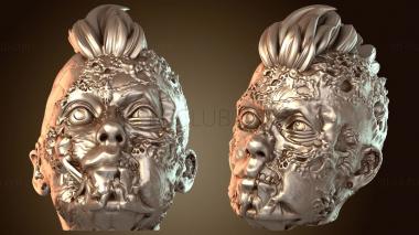 3D модель Вешалка для телефона в виде зомби-женщины-панка (STL)