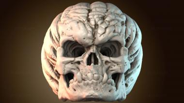 3D модель Образец злого тыквенного черепа (STL)