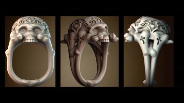 3D модель Кольцо с черепом (STL)