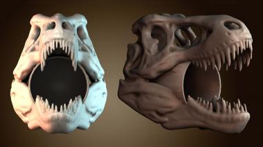 3D модель Подставка для ручек в виде черепа тираннозавра Рекса (STL)