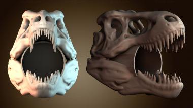 3D модель Подставка для ручек с черепом T Rex (STL)