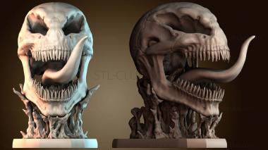 3D модель Ядовитый череп с основанием (STL)