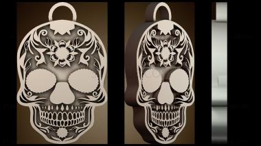 3D модель Брелок в виде мексиканского черепа (STL)