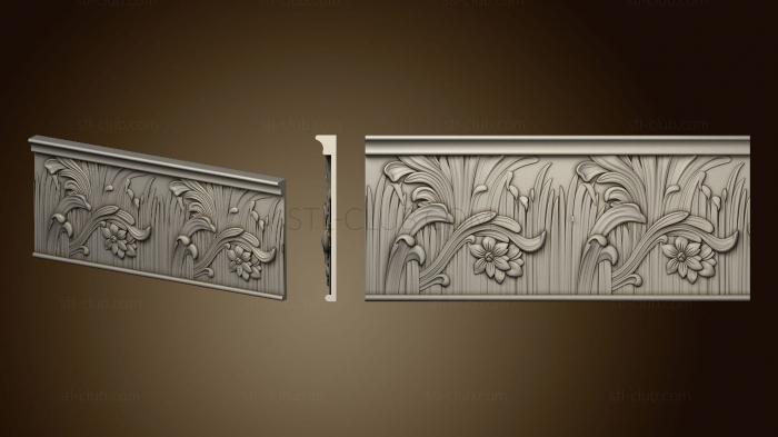 3D model Cornice with flowers and bow (STL)