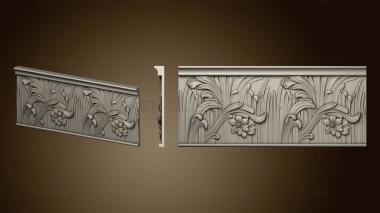 3D model Cornice with flowers and bow (STL)