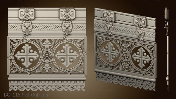 3D model Profile cornice of the iconostasis with church carvings (STL)