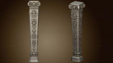 3D model Square cross-section balustrade with classic carvings (STL)