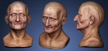 3D model Old Man Face sculpt (STL)