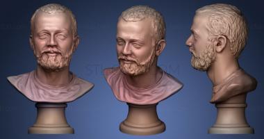 3D model old man round plinth (STL)