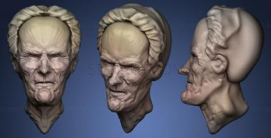 3D model old woman with her eyes closed (STL)
