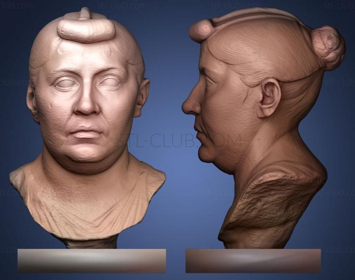 3D модель Женский портрет Августа с надписью (STL)