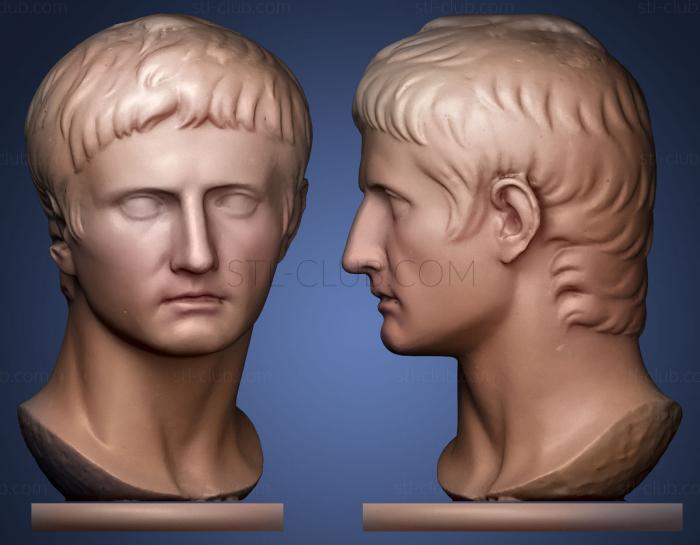 3D model Augustus Portrait Copenhagen inscribed (STL)