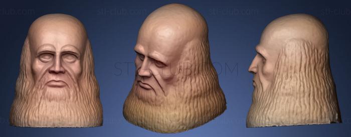 3D model Leonardo da Vinci stone bust (STL)