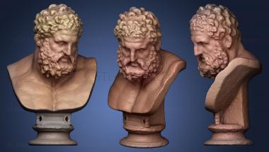 3D model Marble bust of Herakles Greek Hercules Roman (STL)