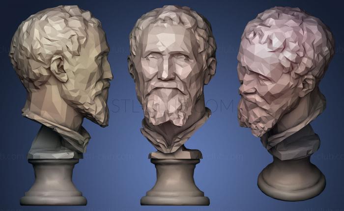 3D model Michelangelo Buonarroti head sculpture (STL)