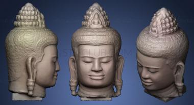 3D model Stone Avalokiteshvara head12th (STL)