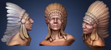 3D модель Бюст коренных американцев (STL)