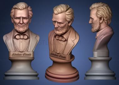 3D model Abraham Lincoln on the round podium (STL)