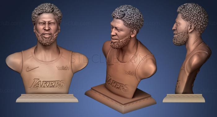 3D model Anthony Davis on square podium (STL)