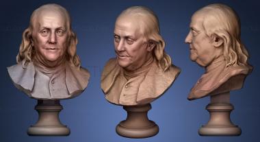 3D model Benjamin Franklin thin plinth (STL)