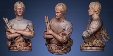 3D мадэль Брюс Ли с нунчаками (STL)