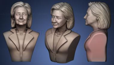 3D модель Хиллари Клинтон на длинном постаменте (STL)