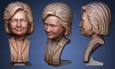 3D model Hillary Clinton portrait (STL)