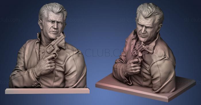 3D model Mel Gibson with a gun (STL)