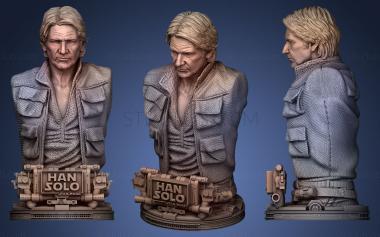 3D model Star Wars Han Solo One Piece Old Head (STL)