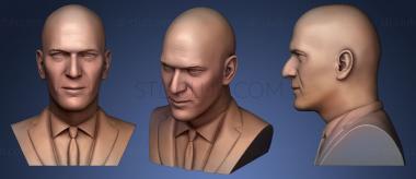 3D model Zinedine Zidane sculpture head (STL)