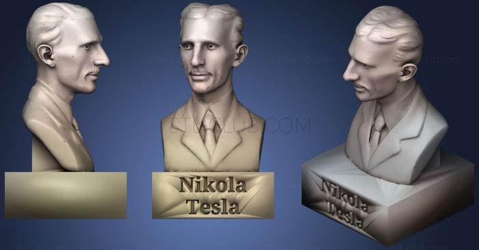 3D model Tesla Bust With Plinth (STL)