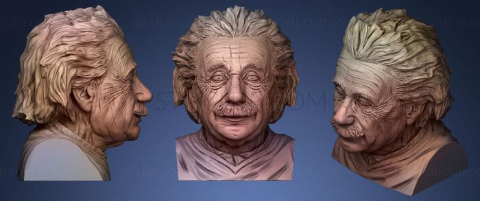 3D model Albert Einstein Bust Lite Without Shoulders (STL)