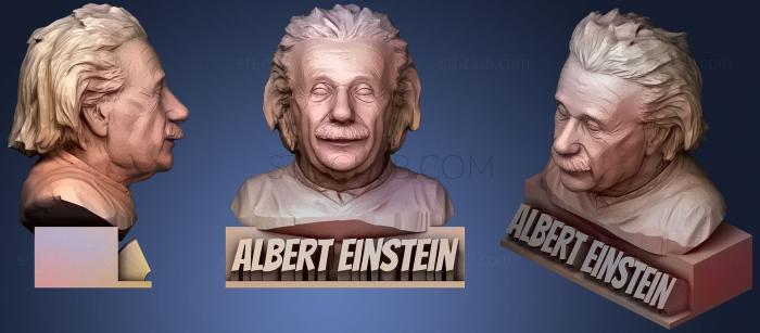 3D model Albert Einstein Bust Statue (STL)