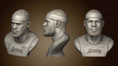 3D model Lebron James Bust in Lakers jersey Ready (STL)