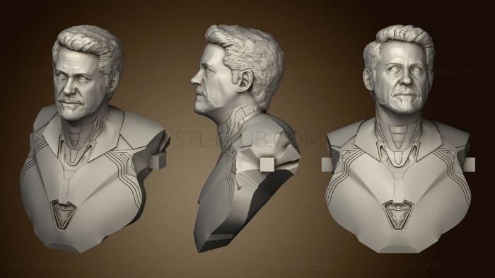 3D мадэль Бюст Тони Старка (С Доспехами Железного Человека из Мстителей Эндшпиль) (STL)